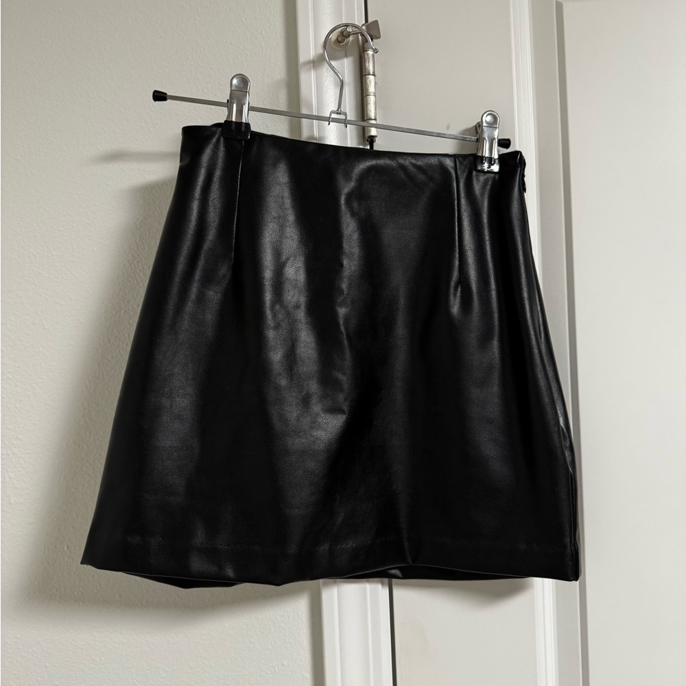 Abercrombie & Fitch Vegan Leather Black Mini Skirt